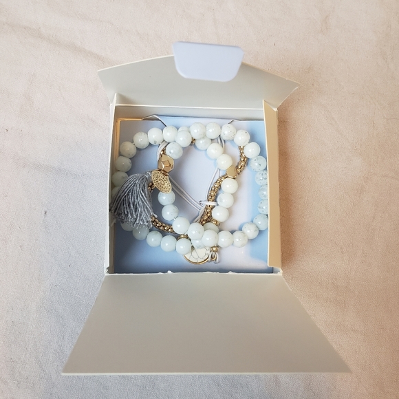 ♦️$15 ADD ON / BNIB Amelia Rue Cora 4-piece Bracelet Set Marble - Picture 3 of 4